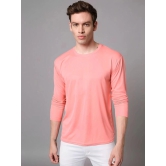 PPTHEFASHIONHUB Cotton Blend Oversized Fit Solid Full Sleeves Mens Round T-Shirt - Pink ( Pack of 1 ) - None