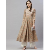 miravan - Beige Cotton Womens Anarkali Kurti ( Pack of 1 ) - None