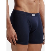 Jockey 8008 Men Super Combed Cotton Rib Solid Boxer Brief - Deep Navy (Pack of 2) - None