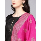 Women Black Solid Kurta with Trousers & Dupatta