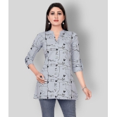 Meher Impex - Light Grey Cotton Womens Straight Kurti ( Pack of 1 ) - S