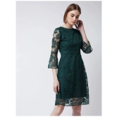 Miss Chase Lace Self Design Above Knee Womens A-line Dress - Green ( Pack of 1 ) - None