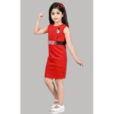 Coxxup Red Crepe Girls Bodycon Dress ( Pack of 1 ) - None