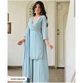 Yoke Design Angrakha Beads & Stones Kurta with Sharara & Dupatta-S