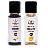 Bakefrillz Vanilla and Pineapple Flavor Essence, 30 ml x 2 for Cake Baking, Ice Creams, Puddings, Cookies