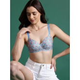 Leading Lady Women''s Printed Lightly Padded Women T-Shirt Bra Blue BRA-4068-1-32D / 100% Polyamide / Blue