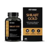 Nirvasa Shilajit Gold 60 Capsules | 100% Pure Himalayan Shilajit Original Capsules | Contains 24 Carat Gold, Gokshura, Akarkara, Triphala, Safed Musli & Ashwagandha