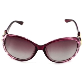 Hrinkar Pink Rectangular Sunglasses Styles Violet Frame Polarized Glasses for Women - HRS443-PNK-PNK