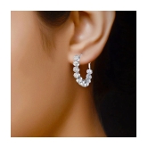 VIVASTRI Silver Hoops Earrings ( Pack of 1 ) - Silver