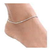 AanyaCentric Silver Anklets ( Pack of 1 ) - Silver