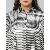 Oxolloxo Plus Size Relaxed Boxy Gingham Checked Casual Shirt