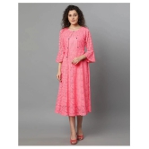 Selvia Net Pink A- line Dress - - L