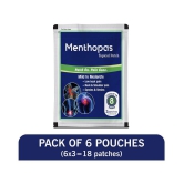 Menthopas Muscle and Joint Pain Relief Patches Knee Back Shoulder Elbow Heel Menstrual Periods 18 Patches Pack Of 6