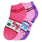 SELETA - Multicolor Cotton Blend Women's Ankle Length Socks ( Pack of 3 ) - None