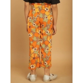 MINI & MING Girls Floral Printed Relaxed Low-Rise Easy Wash Trousers