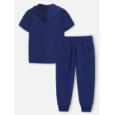 Trampoline Blue Cotton Blend Boys T-Shirt & Trackpants ( Pack of 1 ) - None