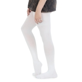 Plain Knitted Tights For Girls - White White 6-8 Years