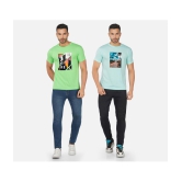 CHOZI Cotton Blend Regular Fit Printed Half Sleeves Men's T-Shirt - Multicolor ( Pack of 2 ) - None