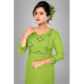 HAYA - Lime Green Rayon Womens Straight Kurti ( Pack of 1 ) - None