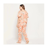 Clovia - Peach Rayon Womens Nightwear Nightsuit Sets ( Pack of 1 ) - None