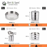 Shri & Sam Bar Set for Refrigerator (Dishwasher Safe, Silver)