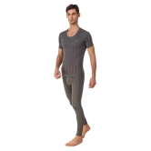 Hap Kings - Grey Cotton Blend Mens Thermal Sets ( Pack of 1 ) - None