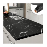 GEEO Black marble design for kitchen foil wallpaper, Wall Sticker ( 200 x 60 cms )