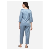 Smarty Pants Satin Nightsuit Sets - Blue Single - XL