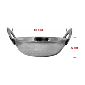 A & H ENTERPRISES Kadai for Serving Gravy daal Silver Serving Kadai ( Set of 1 )