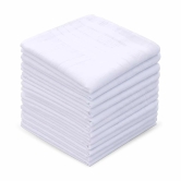 SHELTER Premium Mens 100% Cotton Soft Handkerchief Pure white Color Hanky (Size 41 x 42 cm) - Pack of 12