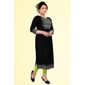 haya fashion - Black Rayon Women's Straight Kurti ( Pack of 1 ) - None