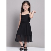 MINI & MING Girls Solid Layered Fit & Flare Midi Dress