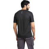 Solid Men Round Neck with Cool Rush Technology Men Solid Round Neck Polyester Black T-Shirt