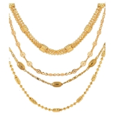 AanyaCentric - Gold Plated Brass Chain ( Pack of 4 ) - None