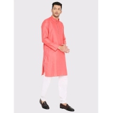 Maharaja - Coral Cotton Blend Mens Regular Kurta ( Pack of 1 ) - None