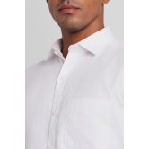 Men White Slim Fit Formal Full Sleeves Formal Shirt