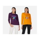 CHOZI - Multi Color Cotton Blend Regular Fit Womens T-Shirt ( Pack of 2 ) - None