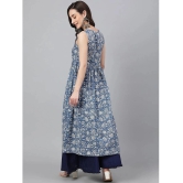 Janasya - Blue Cotton Womens Front Slit Kurti ( Pack of 1 ) - None