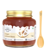 Farm Naturelle-Real Ginger Infused Forest Honey|Ginger Honey 400gm and a Wooden Spoon| 100% Pure, Raw Natural - Un-Processed - Un-Heated Honey |Lab Tested |