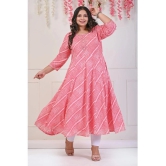 Swasti Cotton Blend Printed Anarkali Womens Kurti - Peach ( Pack of 1 ) - None