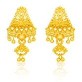 LUV FASHION Golden Stud Earrings ( Pack of 1 ) - Golden