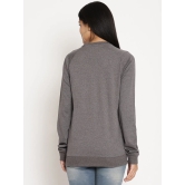 Women Explorer Grey Solid Sweatshirt-XXL