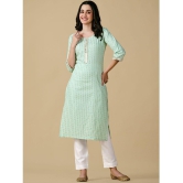 Glomee - Mint Green Cotton Blend Women's Straight Kurti ( Pack of 1 ) - None