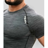 Fuaark - Dark Grey Polyester Regular Fit Mens Compression T-Shirt ( Pack of 1 ) - L