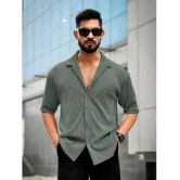 clafoutis Polyester Regular Fit Self Design Half Sleeves Men's Casual Shirt - Sea Green ( Pack of 1 ) - None