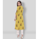 Divena - Yellow Cotton Womens Front Slit Kurti ( Pack of 1 ) - XS