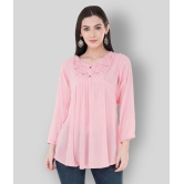 SAAKAA - Pink Rayon Women's A-Line Top ( Pack of 1 ) - M