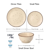 Bodhi House Handcrafted Stoneware Ceramic Dinner Set, 6 Pieces Dish Set Serving for 2, Microwave and Dishwasher Safe, Bone-ash Free, Crockery Set for Dining and Gifting, Beige