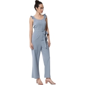 ALL WAYS YOU Women jumpsuit Poly Crepe fabric with Sleeveless & U Neck Blue XXL