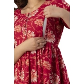 PALANI-HUB Women Maternity/Nursing Nighty  (Maroon)